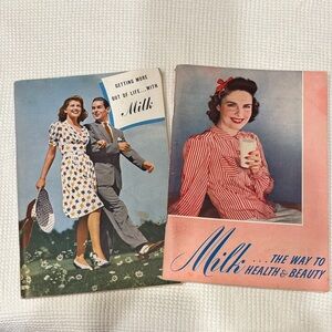 Vintage Milk Advertising Booklets with Recipes